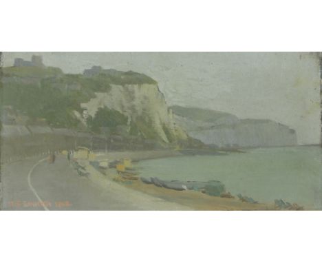 R C Sinker
oil on wood panel, St. Margarets Bay, Dover, signed and dated 1948, 5.75" x 11.5", unframed.