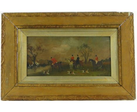 Philip Rideout
2 oils on board, hunting scenes, 6.5" x 13.5", framed.