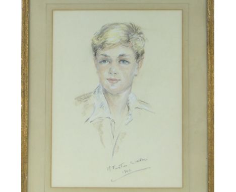 Mollie Forestier Walker
coloured pastels, portrait, signed and dated 1904, 21" x 15", framed.