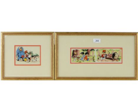 R Paul Hoye
2 original watercolour/ink illustrations from Enid Blyton's book "Bom The Little Drummer," 1947 and a Chris Colma