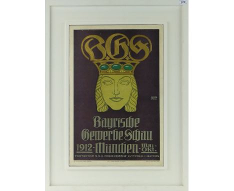 Ferdinand Spiegel
original German poster print, published 1912, i 19.5" x 12.5", framed.