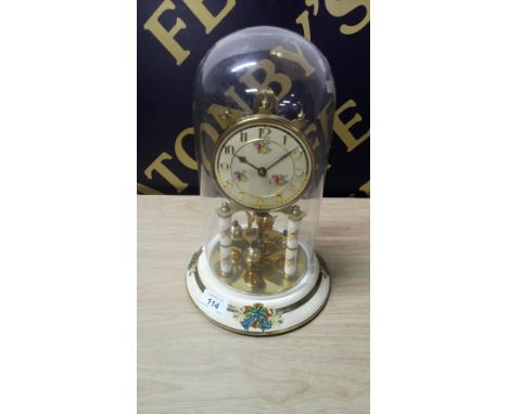 GLASS DOMED SKELETON CLOCK