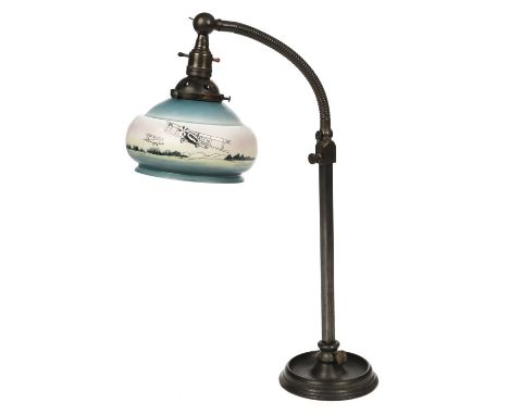 * Aviation Table Lamp. An early 20th-century Electric Desk-lamp, circa 1920s, of machinist-pattern design with cast metal cir