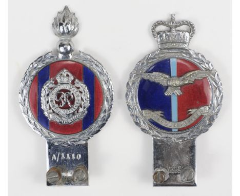 * Car Badges. WWII and Later RAF &amp; Regimental Car Badges, circa 1940s-50s, members badges by J.R Gaunt of London for RAF 