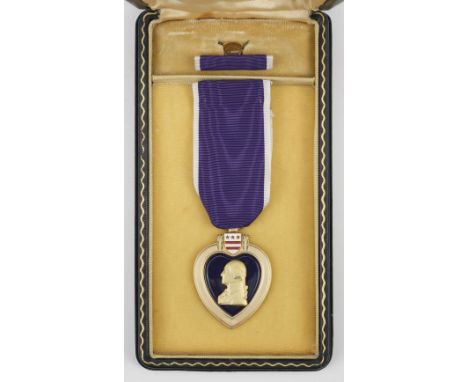 * United States of America, Purple Heart, gilt metal and enamel, extremely fine, in original case of issue with ribbon brooch