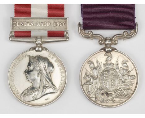 * Pair: Colour Sergeant H. Ayres, Royal FusiliersCanada General Service Medal 1866-70, 1 clasp, Fenian Raid 1866 (1432. Pte. 