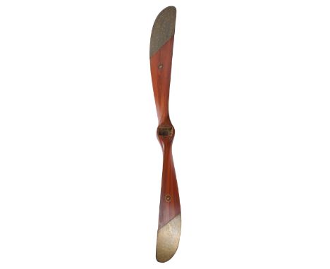 * Propeller. A rare walnut aircraft propeller by Lucien Chauviere circa 1913/14 for a Type B, Franco British Aviation (F.B.A.