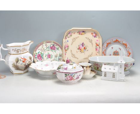 A large collection of 19th century and 20th century English and continental ceramic porcelain ware to include plates, bowls, 