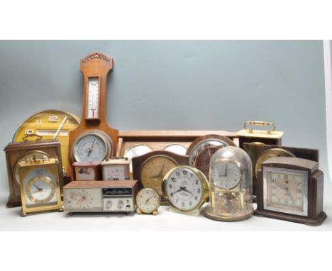 A large collection of vintage retro 20th century clocks / mantel clocks and alarm clocks to include battery operated and wind