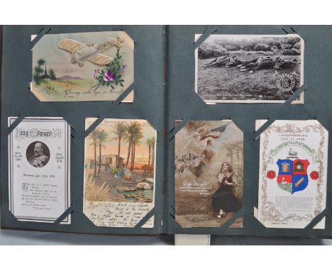 POSTCARD COLLECTION in old fashion slot-in type album full (x252) with all manner of vintage cards. Most appear to be British