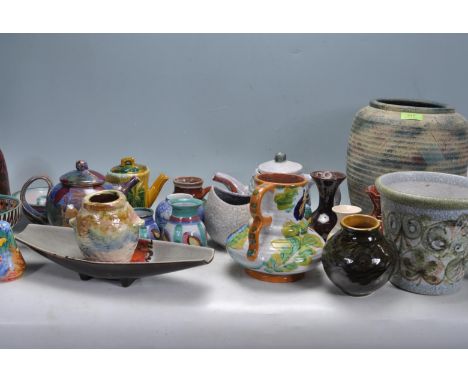 A large collection of vintage retro 20th century studio pottery / studio art pottery includes English and continental pottery