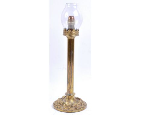 An antique 19th Century Victorian brass telescopic storm lamp oil lamp by Palmer &amp; Co London having&nbsp; repousse fruit 