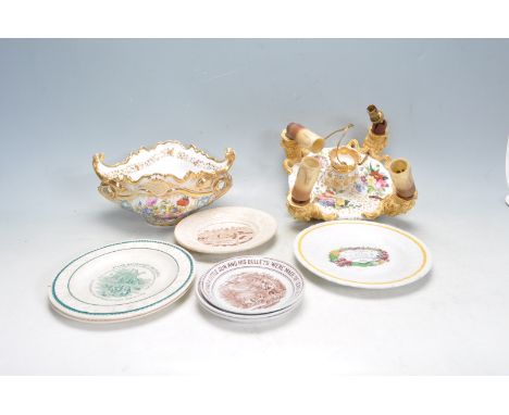 A collection of 19th century Victorian cabinet plate / commemorative plates to include three plates from Nursery P. Hymes, Ha