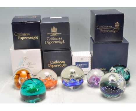 A collection of retro vintage studio art glass paperweight. Collection comprises of Caithness and others. Paperweights includ