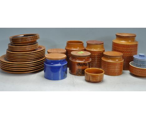A vintage retro 20th century kitchen ware / dinner service by Hornsea. The service comprising of various sizes plates, side p