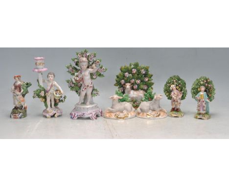 A collection of 19th century antique Victorian Staffordshire &amp; Continental ceramic porcelain cabinet figurines in the man