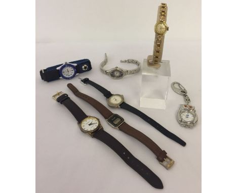 5 vintage quartz watches together with 2 mechanical watches, all in working order. Comprising: 5 ladies watches and 2 childre