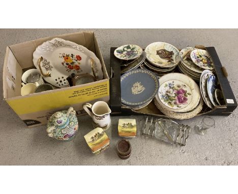 2 boxes of vintage and modern ceramics. To include Royal Doulton and Spode.