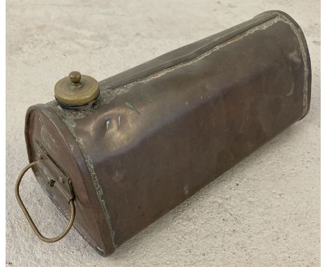 A vintage copper foot warmer with brass fittings by Hastie &amp; Co, Edinburgh. Carry handle to each end. Approx. 26cm long.