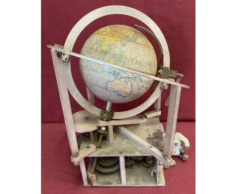 A vintage mechanical scientific globe a/f.Approx. 30 cm tall.