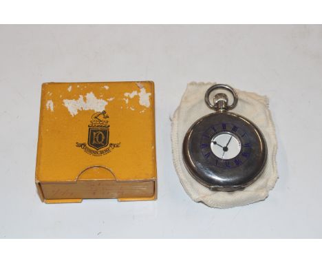 A Dennison silver pocket watch case with battery movement 