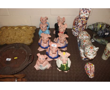 A collection of wade Nat West Piggy Banks 