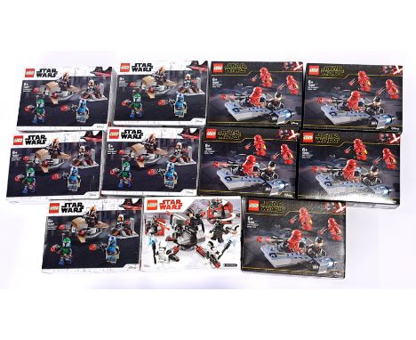 Lego (Sealed) Star Wars Battle Pack group to include (1) #75197 First Order Specialists; (2) #75266 Sith Troopers (x5); (3) #