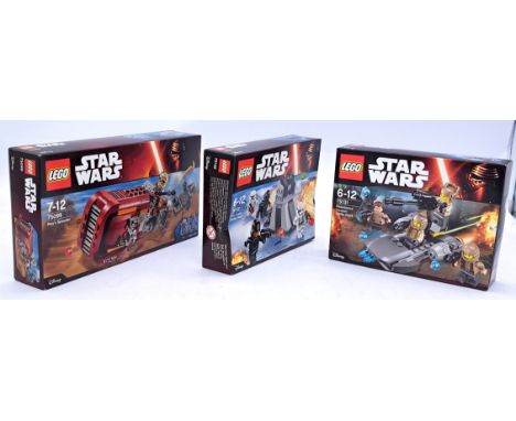 Sealed Lego Star Wars Sets - 75099/75131/75132 - Rey's Speeder/Resistance Trooper Battle Pack/First Order Battle Pack (All Mi