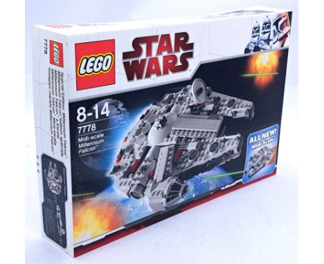 Sealed Lego Star Wars Set 7778 - Midi-Scale Millennium Falcon (Mint, assumed complete) within generally Very Good box (slight