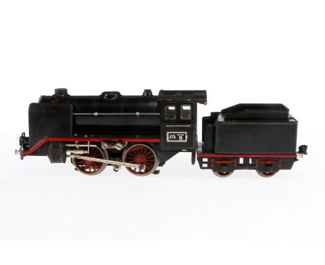 Märklin B-Dampflok R 66/12920, Spur 0, elektr., schwarz, mit Tender, gW und 2 el. bel. Stirnlampen, LS und Alterungsspuren, i