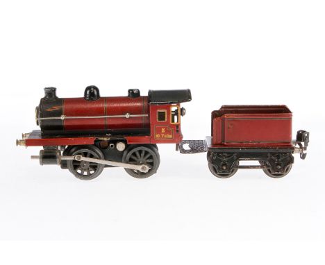 Märklin B-Dampflok R 12910, Spur 0, elektr., rot/schwarz, mit Tender, tw lose, zum Herrichten
