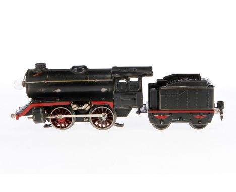 Märklin B-Dampflok R 66/12900, Spur 0, elektr., schwarz, mit Tender und 1 el. bel. Stirnlampe, NV, Z 4