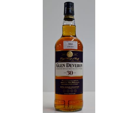 THE GLEN DEVERON 30 YEARS OLD HIGHLAND SINGLE MALT SCOTCH WHISKY - 750ML, 40% VOL     
