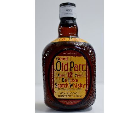 VINTAGE GRAND OLD PARR AGED 12 YEARS DELUXE SCOTCH WHISKY - 750ML, 43% VOL     