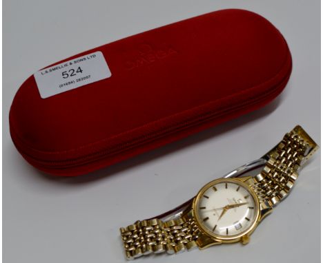 A GENTS OMEGA 18 CARAT GOLD CASED “CONSTELLATION” AUTOMATIC CHRONOMETER WRIST WATCH WITH CASE