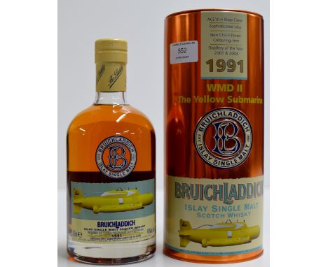 BRUICHLADDICH AGED 14 YEARS OLD 1991 WMD II "THE YELLOW SUBMARINE" ISLAY SINGLE MALT SCOTCH WHISKY WITH PRESENTATION TIN - 70
