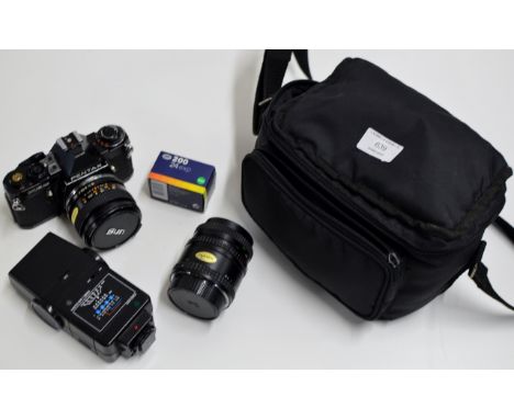 PENTAX CAMERA WITH BAG & ACCESSORIES     