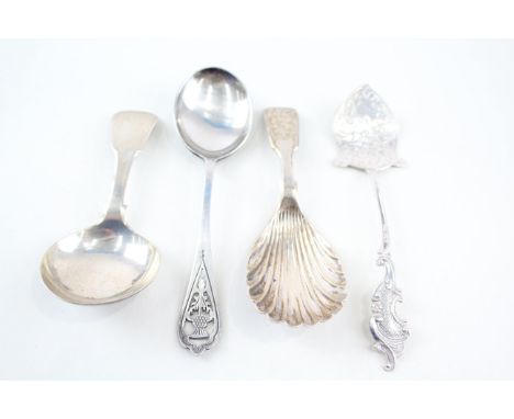 4X .925 STERLING SILVER SPOONS INC. ANTIQUE, CADDY ETCWeight: 57gms