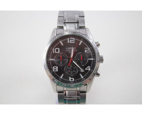 MENS LORUS CHRONOGRAPH GREY DIAL WATCH QUARTZ WORKING