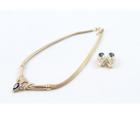 CHRISTIAN DIOR GOLD TONE JEWELLERY SET INC. CLIP ONS, NECKLACE X2 40g