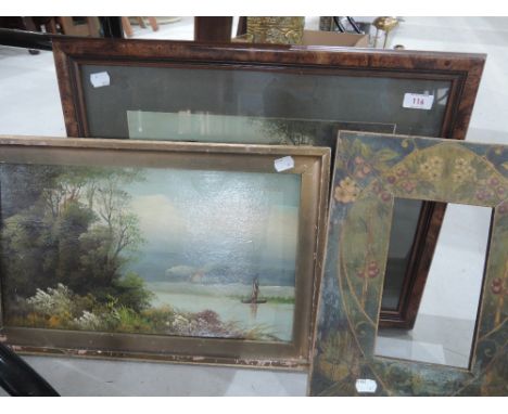 Two Victorian style oil painting and decorative frame