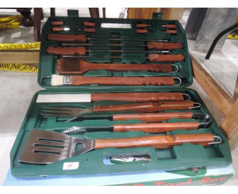 An 18 piece barbeque tool set, including case (unused) 