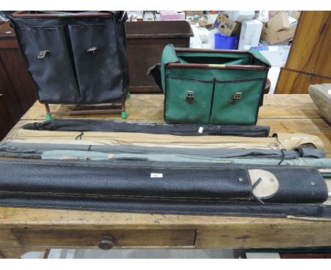 A selection of vintage fishing equipment