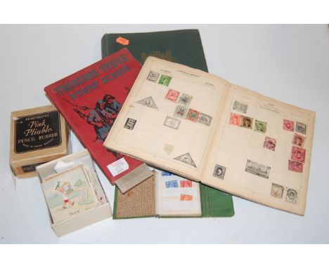 A Triumph Illustrated stamp album and contents to include mainly Commonwealth examples; together with two other stamp albums 