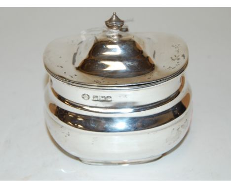 A George V silver tea caddy, of bombe form, by William Hutton & Sons, Birmingham 1922
