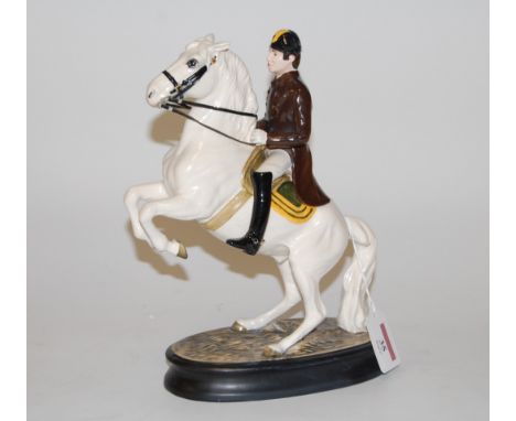 A Beswick figure Lipizzaner, with rider, rearing pose, model No. 2467, white gloss finish   Condition Report / Extra Informat