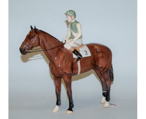 A Beswick figure Nijinsky, Lester Piggott up, model No. 2352, bay gloss finish    Condition Report / Extra Information  Appea