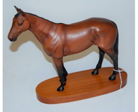 A Beswick figure of Reef, model No. 2422, brown matt finish, on wooden plinth   Condition Report / Extra Information  Appears