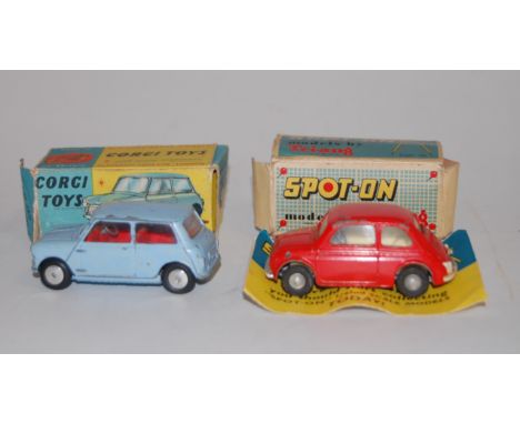 A boxed Corgi Toys 2226 Morris Mini-Minor; together with a boxed Triang Spot-On model of a Fiat 500