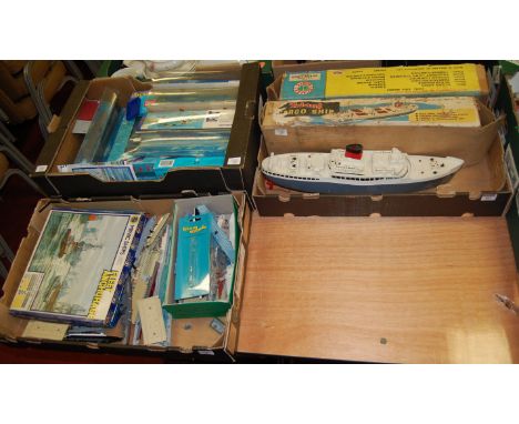 A boxed Triang Scammell cargo ship; together with one other boxed Scalex Boats ocean liner, a kit built model of the Pretoria